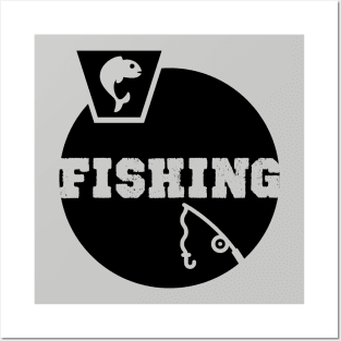 Fishing Birthday Gift Shirt. Includes a Fish and a Fishing Rod. Posters and Art